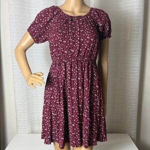 Epic Threads Burgundy Floral Kids Dress